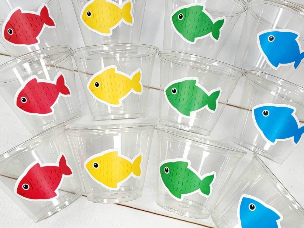 FISHING PARTY CUPS - Fishing Cups Fishing Party Decorations The Big One Fishing Birthday Decorations Fishing Baby Shower Decorations Fishing