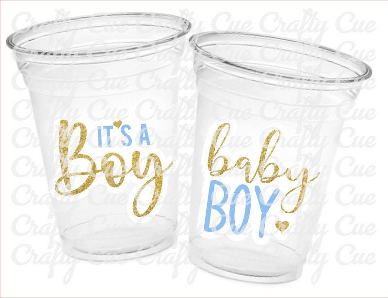 IT'S A BOY PARTY Cups Boy Baby Shower Cups It's A Boy Baby Shower Favor Gender Neutral Baby Shower Favor Baby Boy Favor Cups Blue and Gold