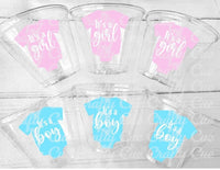 It's a Boy It's a Girl Party Favors Pink and Blue Cups Gender Reveal Baby Shower Gender Reveal Decorations Gender Reveal Cups Baby Shower