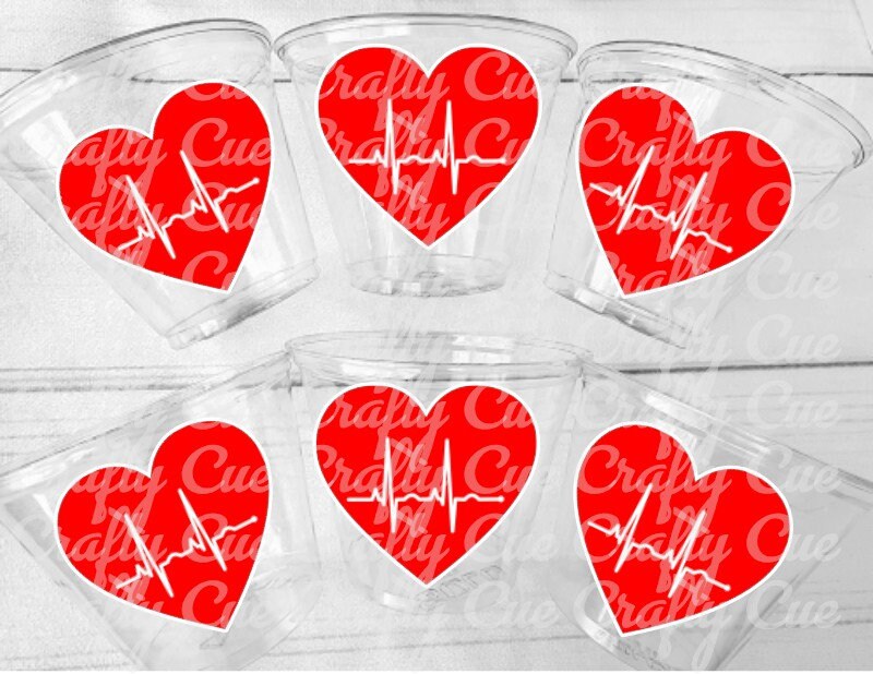 NURSING PARTY CUPS - Nurse Heart Party Cups Nurse Party Cups Nursing Party Rn Party Decorations Medical School Party Nurse Graduation Party