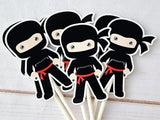 Ninja Cupcake Toppers Ninja Birthday Decorations Ninja Party Ninja Party Supplies Ninja Cupcake Picks Ninja Cake Toppers Ninja Cupcake Decor