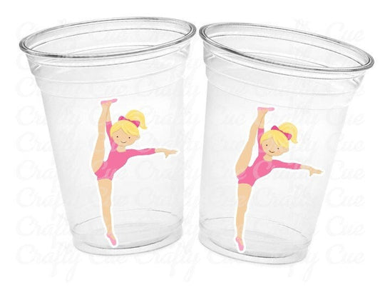 GYMNASTICS PARTY CUPS -Gymnast Party Cups Gymnastics Birthday Party Gymnast Party Cups Tumbling Gymnastics Party Favors Gymnast Party Favors