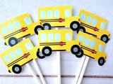 School Bus Cupcake Toppers School Bus Birthday School Bus Party School Bus Decorations School Bus Cake Toppers Bus Party School Bus Supplies