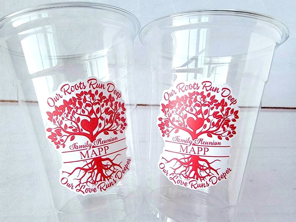 FAMILY REUNION CUPS Family Reunion Party Cups Family Reunion Party Favors Family Reunion Cups Personalized Family Reunion Favor Cups