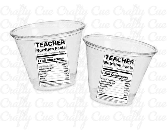 TEACHER PARTY CUPS Teacher Graduation Teacher Gifts Teacher Party Favors Appreciation Back to School Cups School Party Teacher Decoration