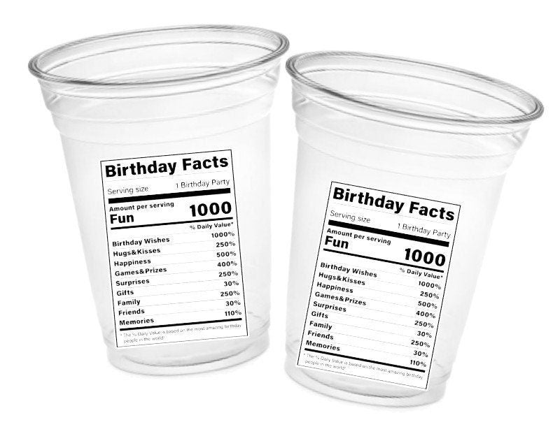 BIRTHDAY PARTY CUPS Birthday Party Favors Happy Birthday Cups Happy Birthday Party Favors Birthday Party Favors Birthday Party Decorations