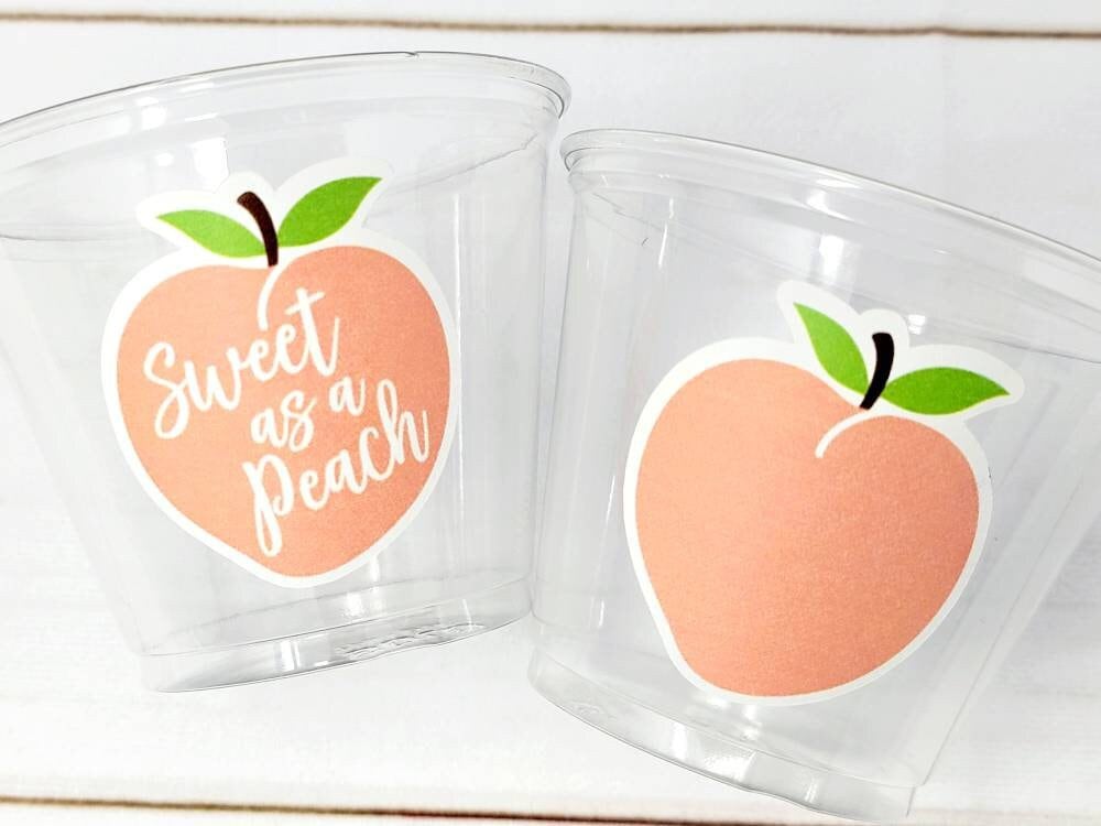 PEACH PARTY CUPS- Peach Birthday Party Peach First Birthday Peach 1st Birthday Peach Party Decorations Peach Party Supplies Sweet as a Peach