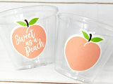 PEACH PARTY CUPS- Peach Birthday Party Peach First Birthday Peach 1st Birthday Peach Party Decorations Peach Party Supplies Sweet as a Peach