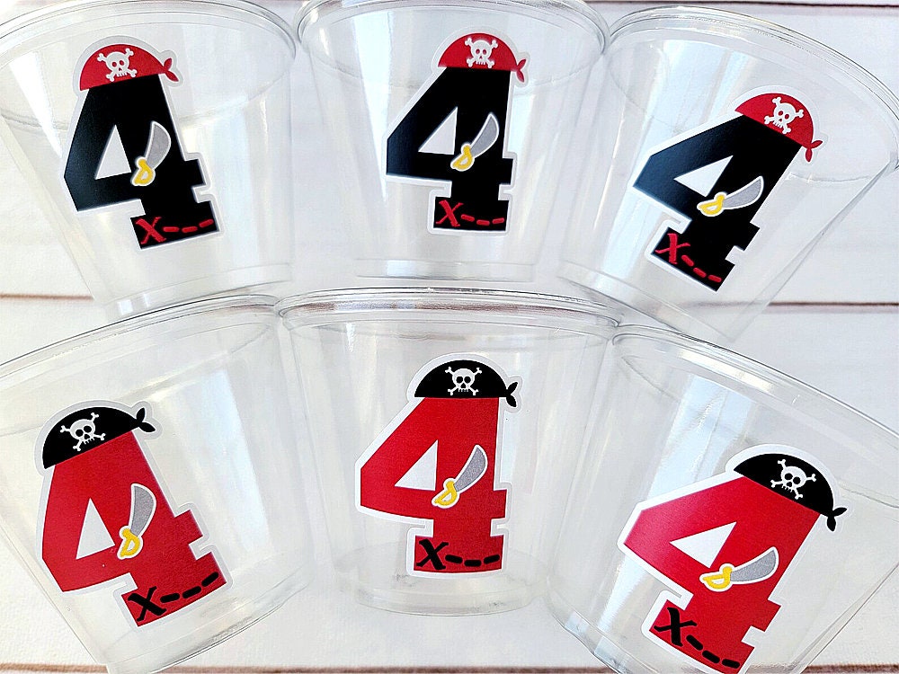 PIRATE PARTY Cups - Pirate Cups Pirate Birthday Pirate Party Decorations Pirate Birthday Party Pirate Party Supplies Happy Birthday Skull