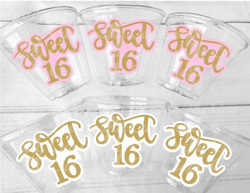 SWEET 16 PARTY Cups - Sweet Sixteen Party Cups Sweet 16 Party Cups Sweet Sixteen Party Favors Sweet Sixteen Party Favors 16th Birthday Party