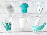 DENTIST PARTY CUPS Dental School Party Cups Orthodontist Dentist Graduation Dental Graduation Party Favors Dentist Party Favors Decorations
