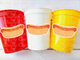 HOT DOG PARTY Cups -Hot Dog Birthday Party Hot Dog Party Hot Dog Treat Cup Hot Dog Birthday Decorations Hot Dog Party Favor 4th of July Cups
