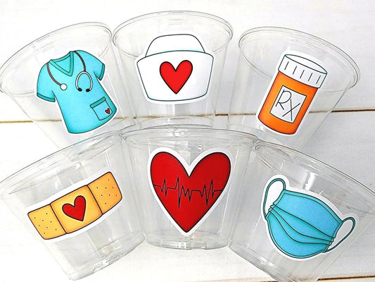 NURSING PARTY CUPS - Doctor Party Cups Nurse Party Cups Nursing Party Rn Party Decorations Medical School Party Nurse Graduation Party Meds