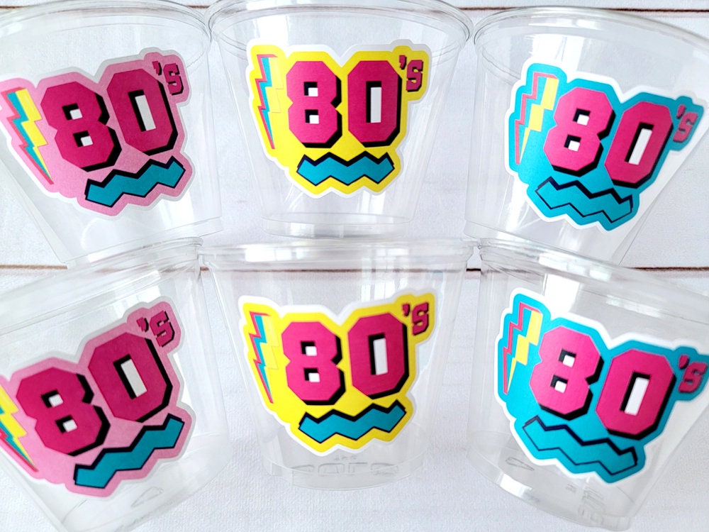 80'S PARTY CUPS - 80's Birthday Cups 80's Party Cups 80's Decorations 80's Birthday Party 80's Birthday Party Decorations 80's Party 80's