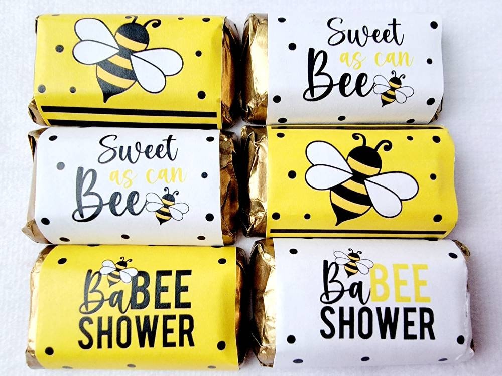 30 - BEE BABY SHOWER Stickers for candy Babee Shower Baby Shower Candy Wrapper Bee Baby Shower Favors Sweet as can Bee Shower Decorations
