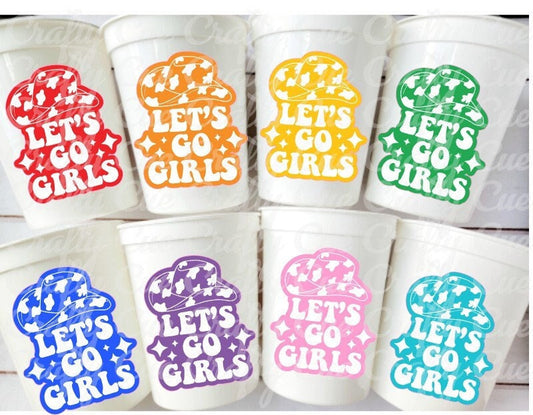 COWGIRL PARTY CUPS - Cowgirl Cups Cowgirl Party Decorations Cowgirl Bachelorette Party Cowgirl Hat Birthday Rodeo Party Cups Let's Go Girls