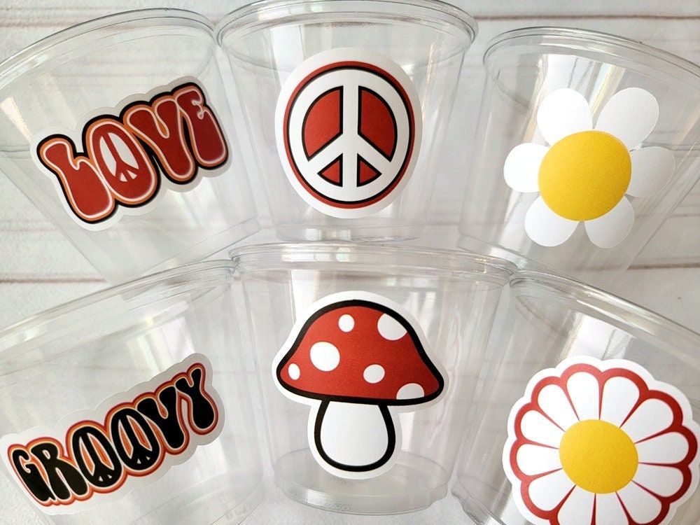 70'S PARTY CUPS - 70s Party Cups 70's Birthday Cups 70's Party Cups 70's Decorations 70's Birthday Party 70's Hippie Party 70s Birthday Cups