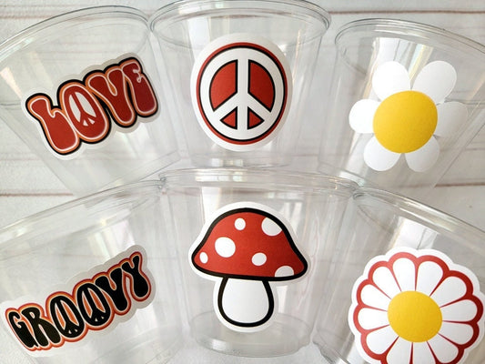 70'S PARTY CUPS - 70s Party Cups 70's Birthday Cups 70's Party Cups 70's Decorations 70's Birthday Party 70's Hippie Party 70s Birthday Cups