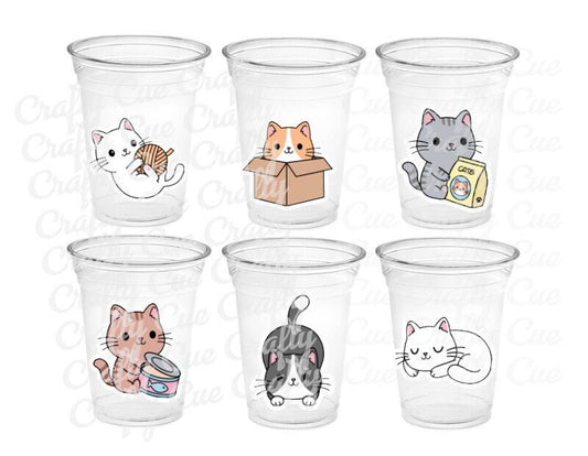 Cat Party Cups, Cat Birthday Cups, Cat Party, Cat Treat Cups, Cat Party Cups, Cat Decorations, Cat Cups, Kitty Party Cups, Cat Party Favors