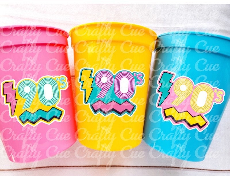 I Love the 90'S PARTY CUPS - 90s Birthday Cups 90s Party Cups 90's Decorations 90's Birthday Party 90's Birthday Party Decorations 90s