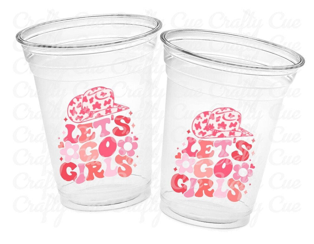 COWGIRL PARTY CUPS - Groovy Cowgirl Cups Cowgirl Party Decorations Cowgirl Bachelorette Party Cowgirl Hat Rodeo Party Cups Let's Go Girls