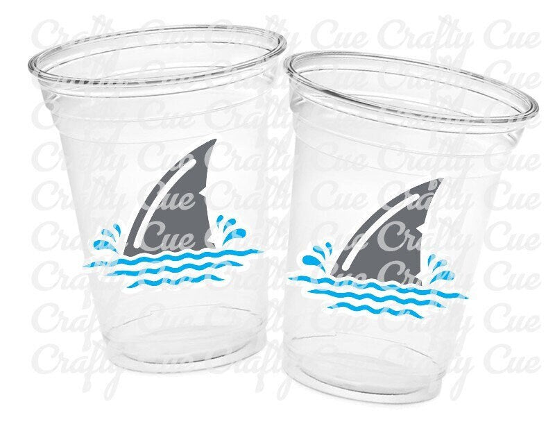 SHARK FIN PARTY Cups Shark Fin Cups Shark Birthday Cups Shark Birthday Party Cups Shark Party Favors Shark Party Supplies Shark Decorations