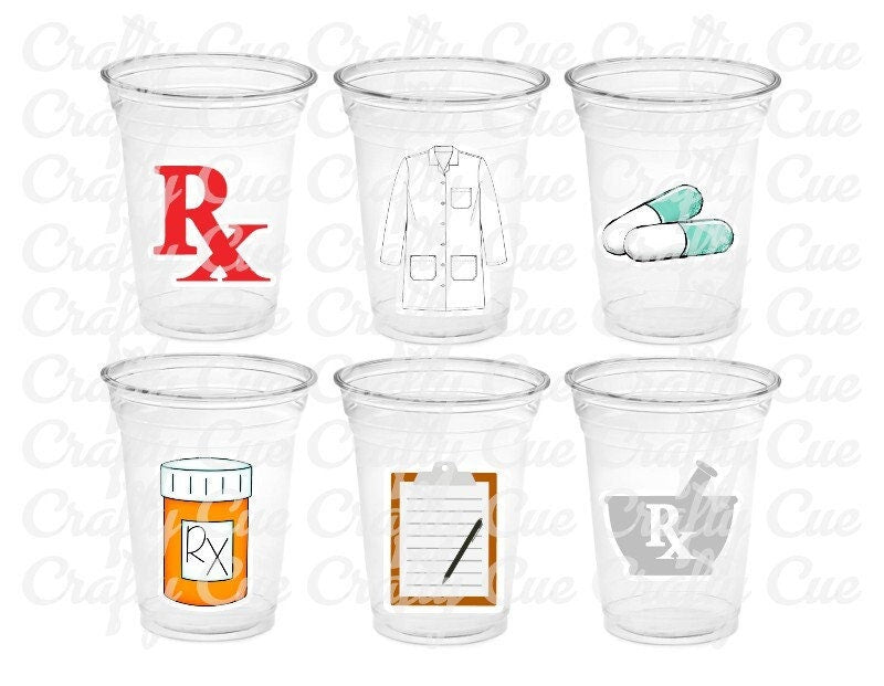 PHARMACY PARTY CUPS - Pharmacist Party Cups Pharmacy Week Cups Pharmacy Week Gifts Pharmacy Week Party Pharmacy Cups Pharmacist Cups Decor