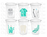 DENTIST PARTY CUPS Dental School Party Cups Orthodontist Dentist Graduation Dental Graduation Party Favors Dentist Party Favors Decorations