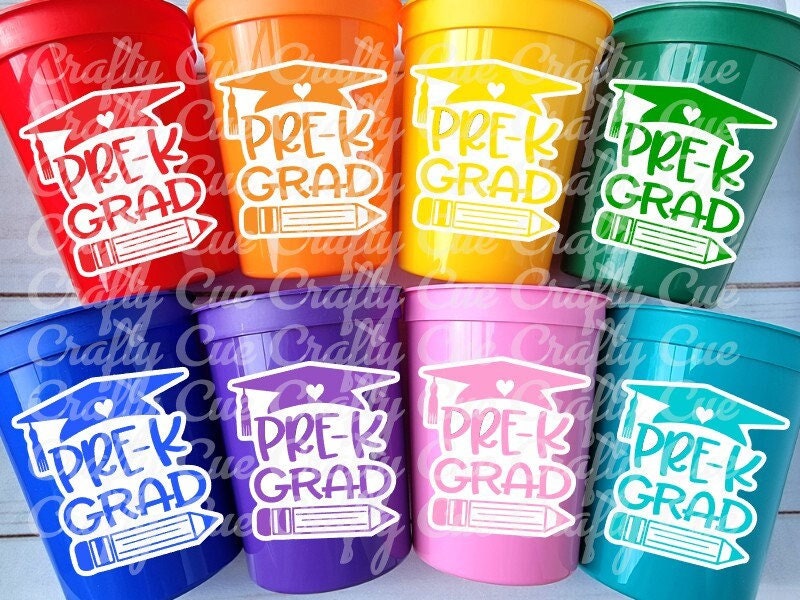 PRESCHOOL GRADUATION CUPS - Pre K Cups Preschool Graduation Cups 2023 Preschool Cups Graduation Party Graduation Party Favors PreK Grad Cups