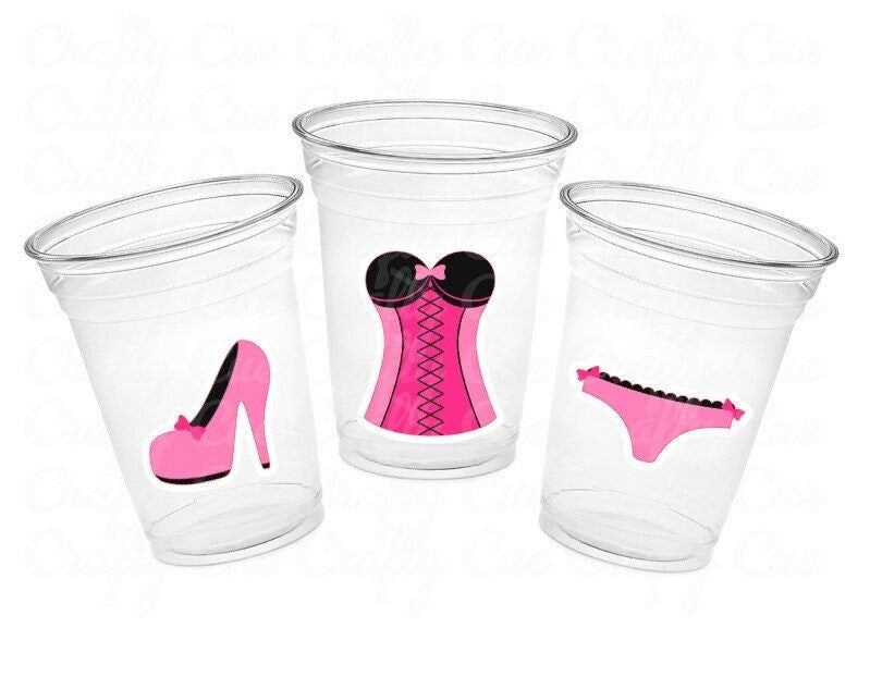 LINGERIE PARTY CUPS - Bachelorette Party Cups Girls Night Party Cups Bridal Shower Cups Lingerie Party Favors Bachelorette Party Favors Cups
