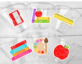 SCHOOL PARTY CUPS Teacher Party Cups Teacher Graduation Teacher Gifts Teacher Party Favors Back to School Cups School Party Decorations