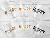 COWBOY PARTY CUPS - Cowboy Howdy Cups Cowboy Party Decorations Cowboy Baby Shower Decorations Baby Sprinkle Cowboy Birthday Decoration Favor