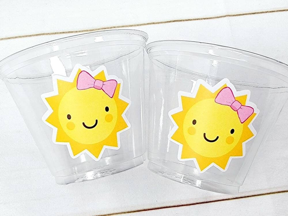 SUN PARTY CUPS - Sunshine Party Cups Sunshine Birthday Sunshine First Birthday Sunshine 1st Birthday Sunshine Party Decorations Sun Favors