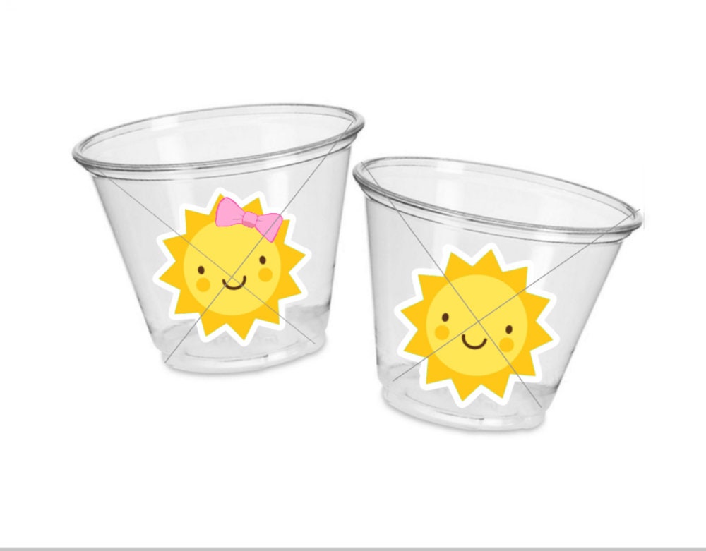 SUN PARTY CUPS - Sunshine Party Cups Sunshine Birthday Sunshine First Birthday Sunshine 1st Birthday Sunshine Party Decorations Sun Favors