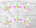 LUAU PARTY CUPS - Aloha Party Cups Luau Party Decoration, Luau Party Supplies Luau Baby Shower Tropical Party Decorations Hawaii Party Luau