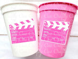 MOVIE PARTY CUPS Popcorn Birthday Party Cups Movie Party Favors Popcorn Party favors Movie party Supplies Cinema Pink Popcorn Movie Cups
