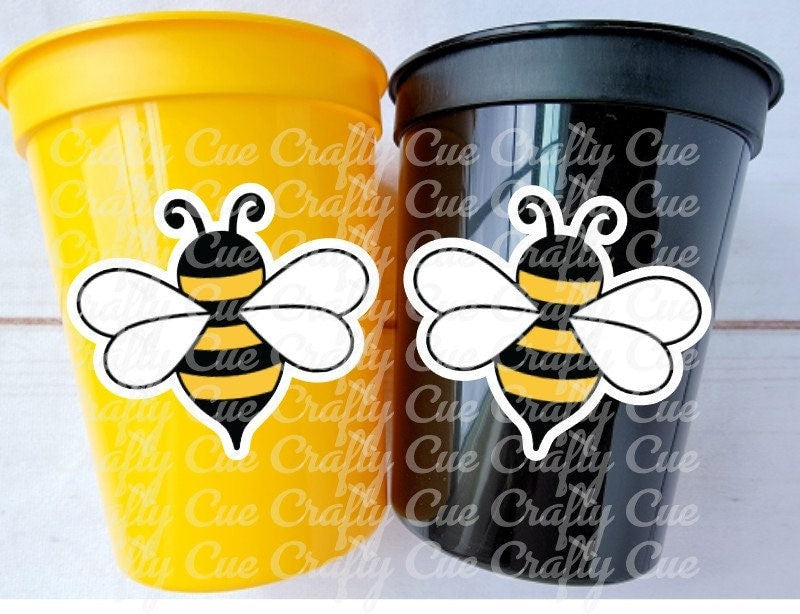 BEE PARTY Cups - Bee Cups Bee Baby Shower Babee Shower Cups Bee Birthday Party Favors Bumble Bee Decorations Bumble Bee Party Supplies Bee
