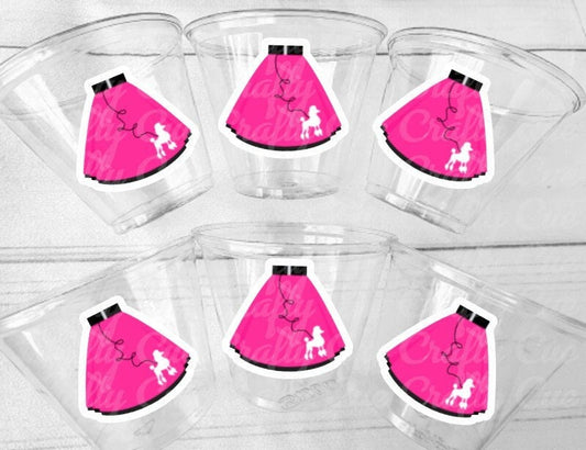 POODLE SKIRT CUPS 50'S Party Cups 50's Birthday Cups 50's Party Cups 50's Decorations 50's Birthday Party 50's Decorations 50's Sock Hop