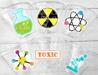 SCIENCE PARTY CUPS Science Party Favors Science Birthday Scientist Party Scientist Party Favors Biology Chemistry Stem Laboratory Experiment