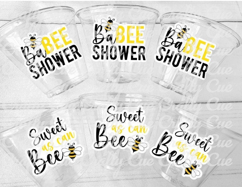 BEE PARTY CUPS - Bee Baby Shower Cups BaBee Shower Cups Sweet as can Bee Bumble Bee Party Favors Bee Decorations Bee Party Supplies Favors