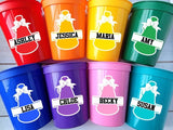 CHEERLEADING PARTY CUPS Cheer Party Cups Cheerleader Party Cups Cheer Birthday Party Cheer Party Favors Personalized Custom Cheer Cups Squad