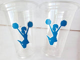 CHEERLEADING PARTY CUPS - Cheer Party Cups Cheerleader Party Cups Cheer Birthday Party Cheer Party Favors Cheer Baby Shower Cups Cheer Squad