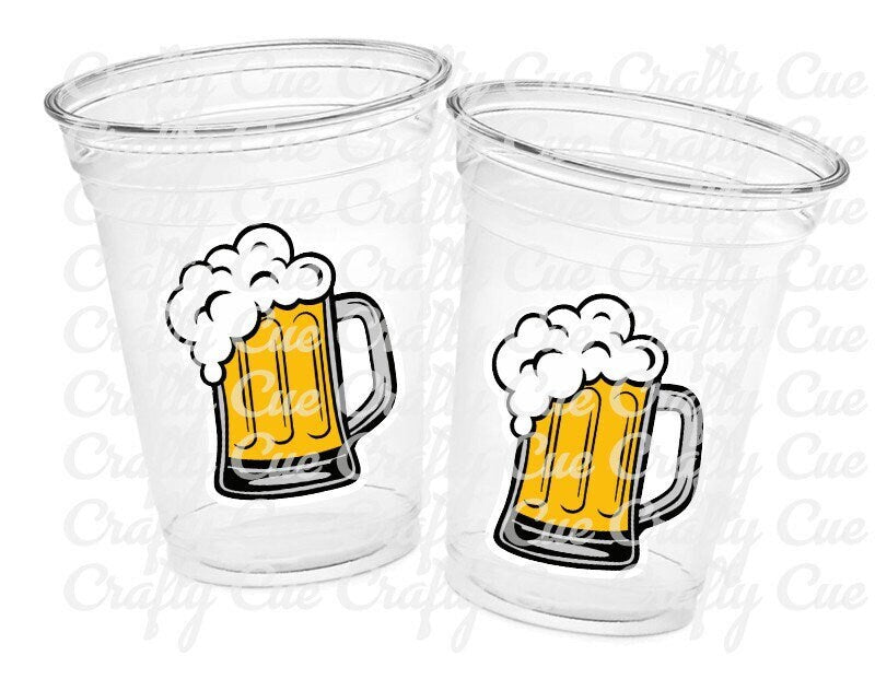 Beer Party Cups Beer Birthday Cups Cheers and Beers Bachelor Party Bachelorette Party Cups Bachelor Party Decorations Beer Birthday Favors