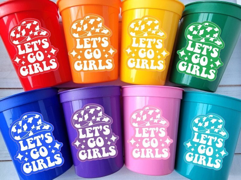 COWGIRL PARTY CUPS - Cowgirl Cups Cowgirl Party Decorations Cowgirl Bachelorette Party Cowgirl Hat Birthday Rodeo Party Cups Let's Go Girls