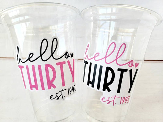 30th PARTY CUPS - Hello Thirty Vintage 1993 Cups Best of 1993 30th Birthday Party 30th Birthday Favors 30th Party Decorations 1993 Birthday