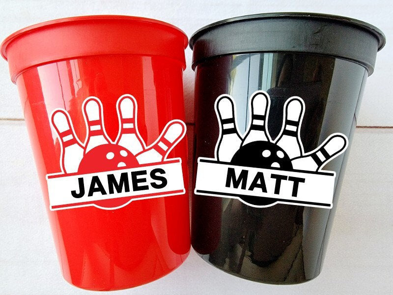 BOWLING PARTY CUPS - Bowling Birthday Cups Bowling Cups First Birthday Bowling Party Decorations Bowling Bowling Cups Bowling Party Favors
