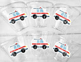AMBULANCE PARTY CUPS - Emergency Vehicles Birthday Party Decorations Ambulance Birthday Party Party Cups Ambulance Party Favors Party Favors