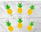 PINEAPPLE PARTY CUPS Luau Party Decorations Fruit Birthday Party Cup Pineapple Favors Tutti Fruity Birthday Party Twotti Frutti Tutti fruity