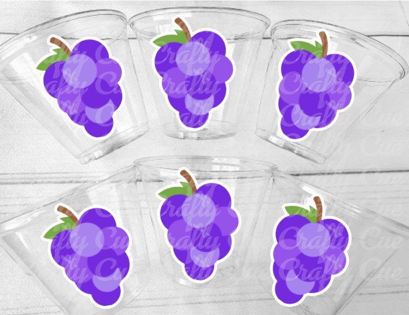 GRAPE PARTY CUPS Grape Birthday Decorations Fruit Birthday Party Cup Grape Favors Tutti Fruity Birthday Party Twotti Frutti Tutti fruity