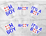 NAUTICAL PARTY CUPS - Nautical Baby Shower Cups Nautical Baby Shower Favors Nautical Party Nautical Party Favors Ahoy Oh Boy It's a Boy Cups